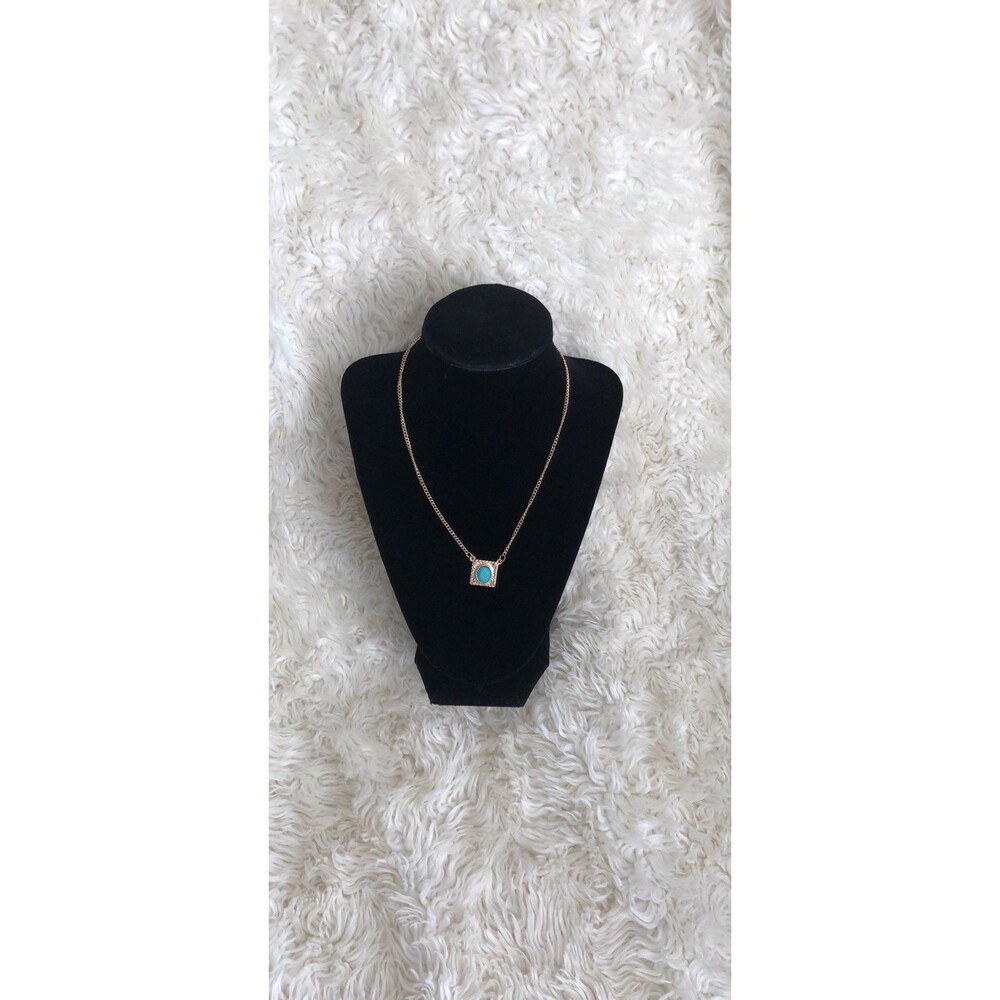 Marlyn Schiff Gold Necklace with Teal st